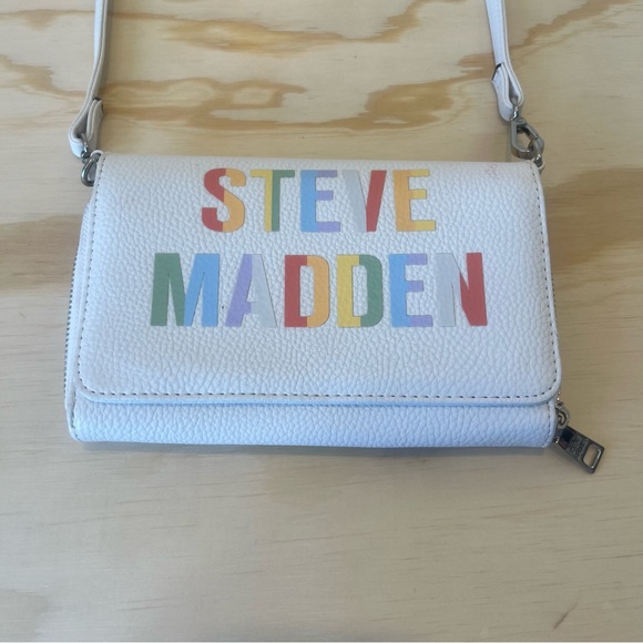 STEVE MADDEN WHITE BLAURIE CROSS BODY PURSE - Picture 3 of 12